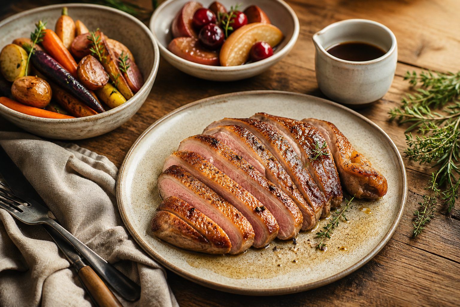 Légumes rôtis, fruits ou sauce : choisir selon la cuisson du magret
