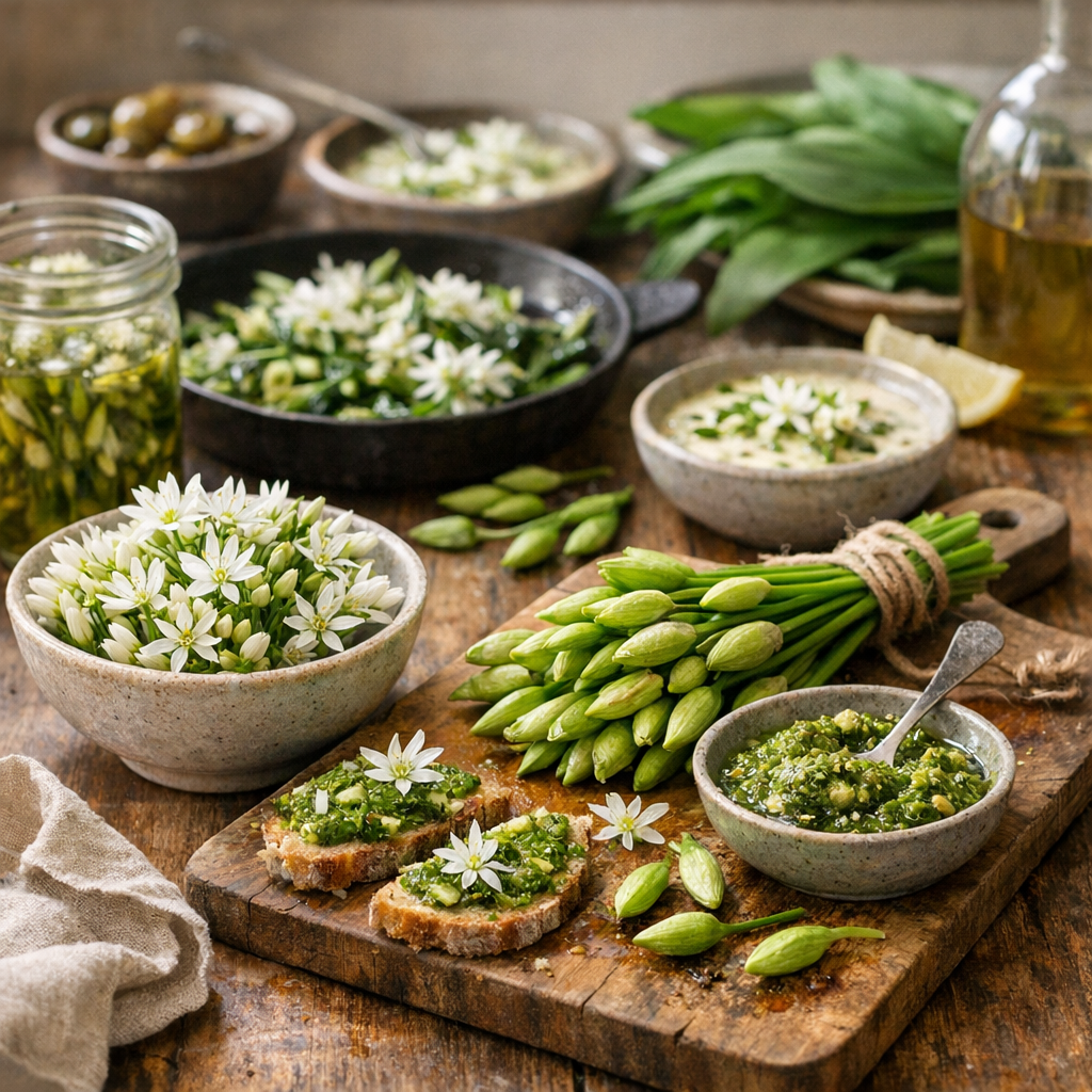 Que faire des fleurs et des boutons d’ail des ours en cuisine ?