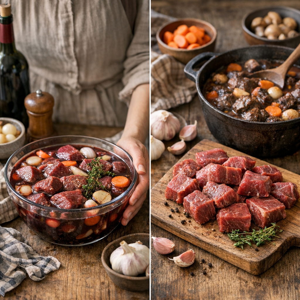 Boeuf bourguignon : faut-il faire mariner la viande ?