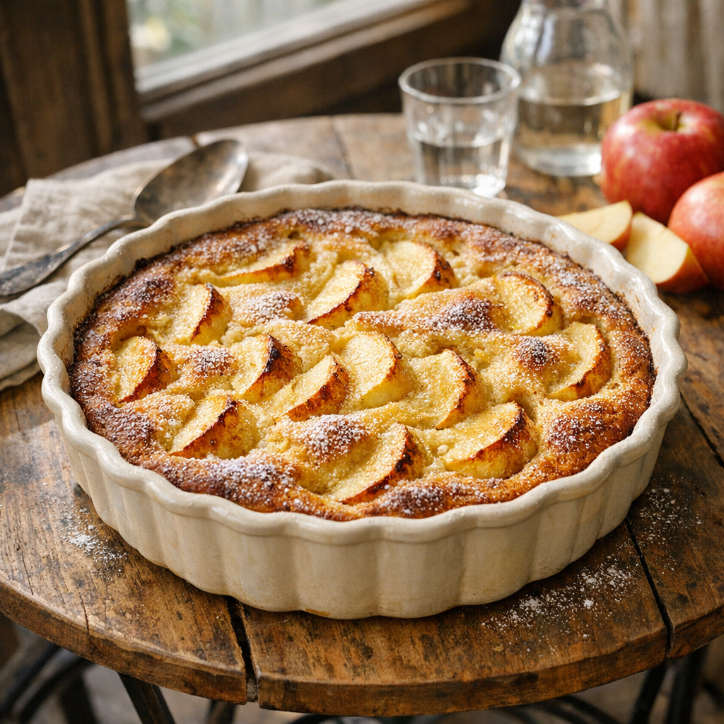 Le Clafoutis aux Pommes de grand-mère se fait moelleux et facile