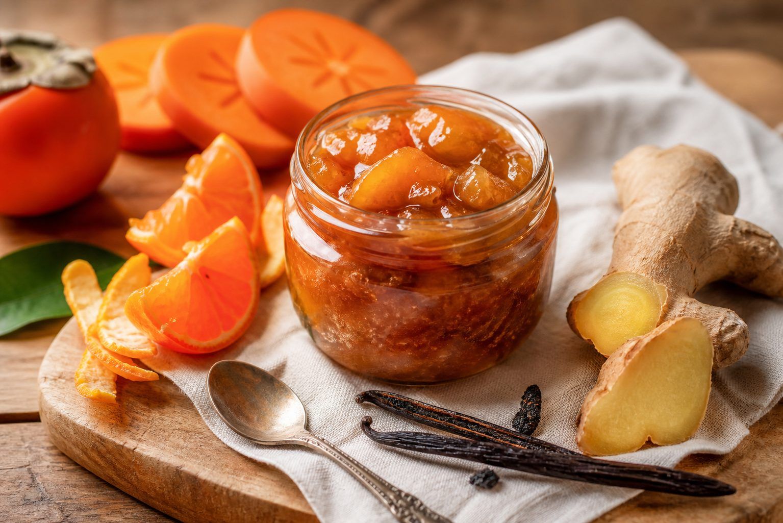 Mandarine, gingembre ou vanille : trois accents pour le kaki confit