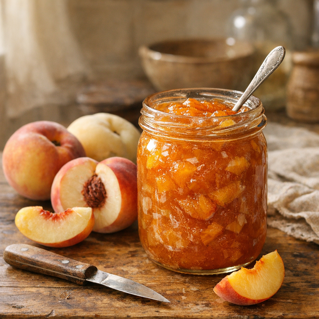 Ma Confiture de pêches façon grand-mère, sans faux pas