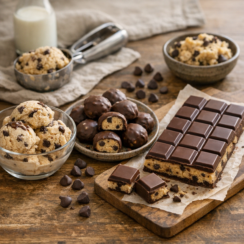 Comment transformer une cookie dough maison en autre format sans tout refaire : glace, bouchées ou tablette ?