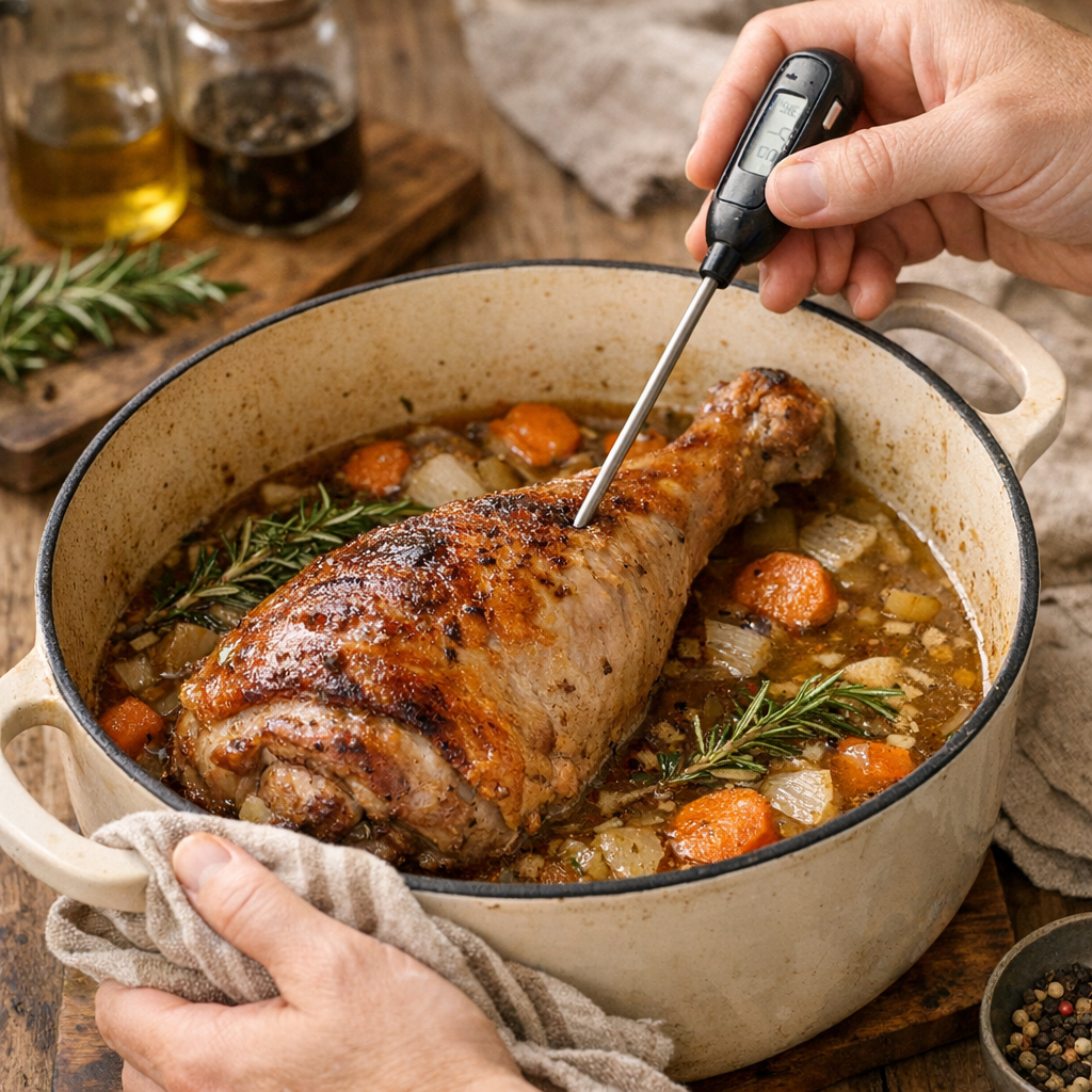 Comment savoir si la cuisse de dinde est cuite sans l'assécher