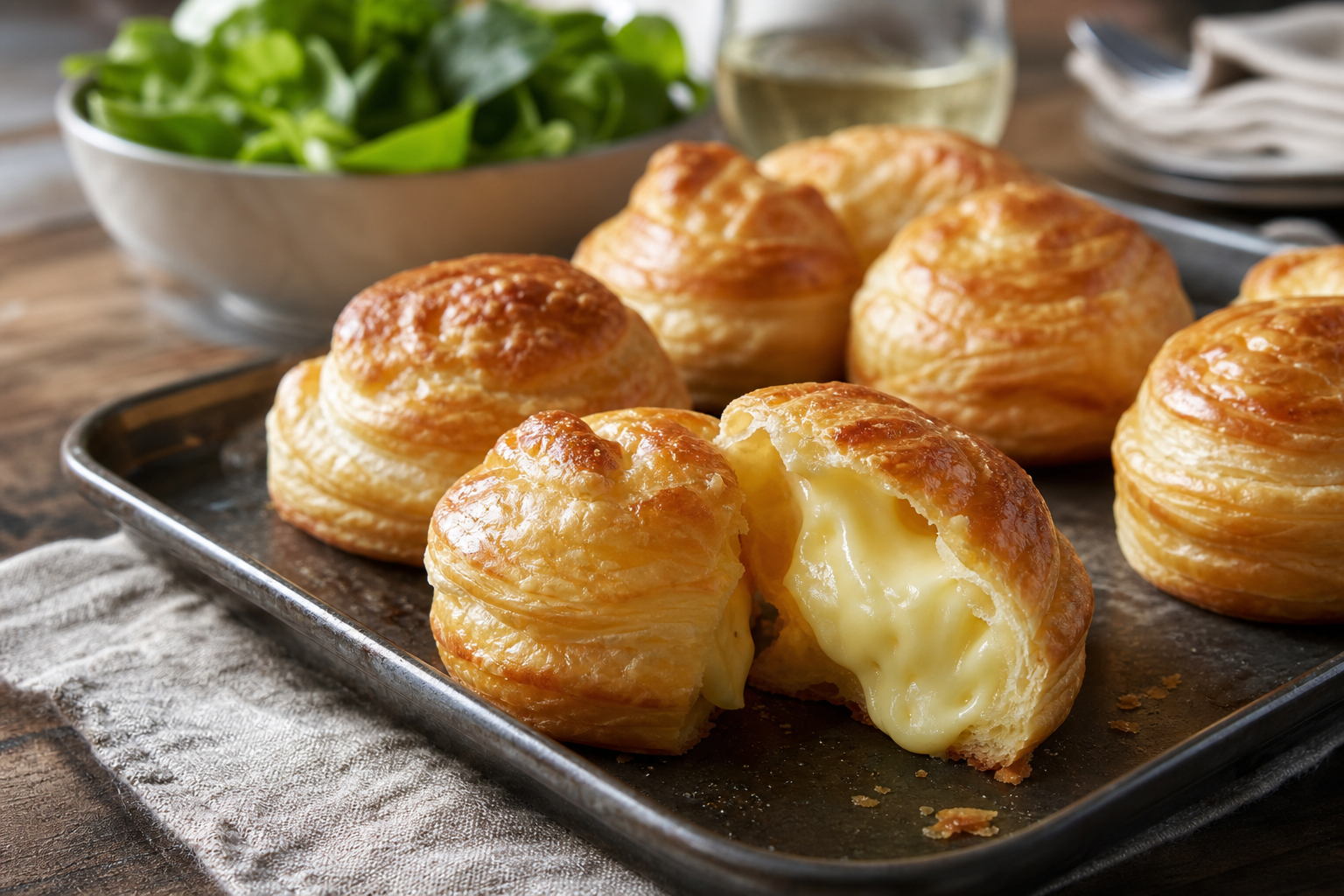Le friand au fromage se prépare avec une pâte croustillante et un cœur fondant