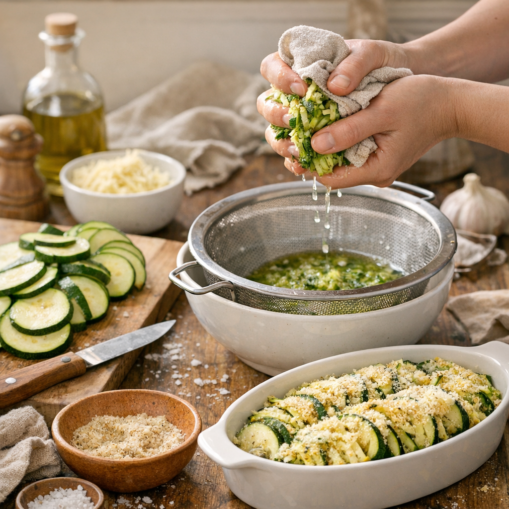 Préparation : comment éviter un gratin de courgettes plein d'eau