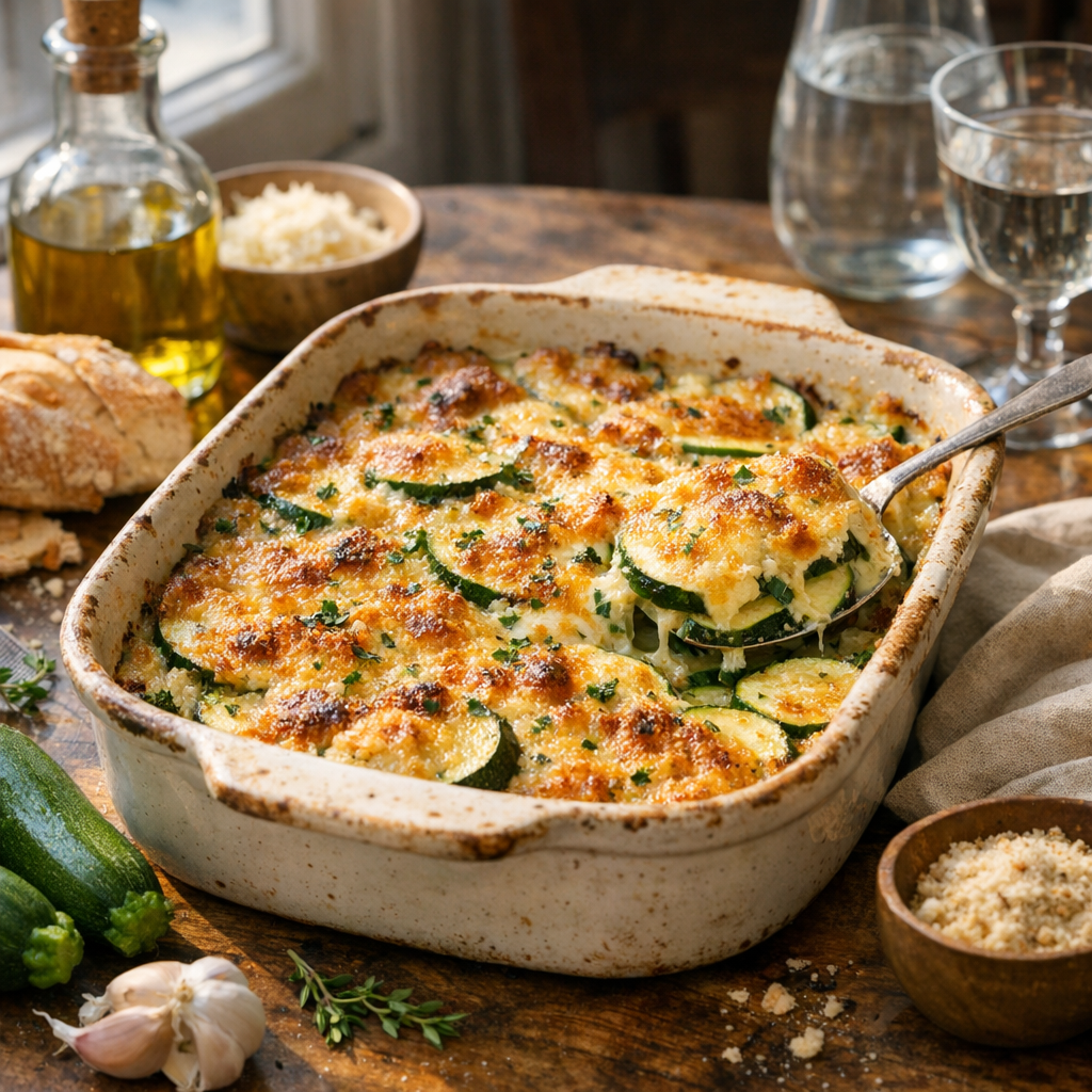 Le Gratin de courgette se réussit vite, sans excès d’eau