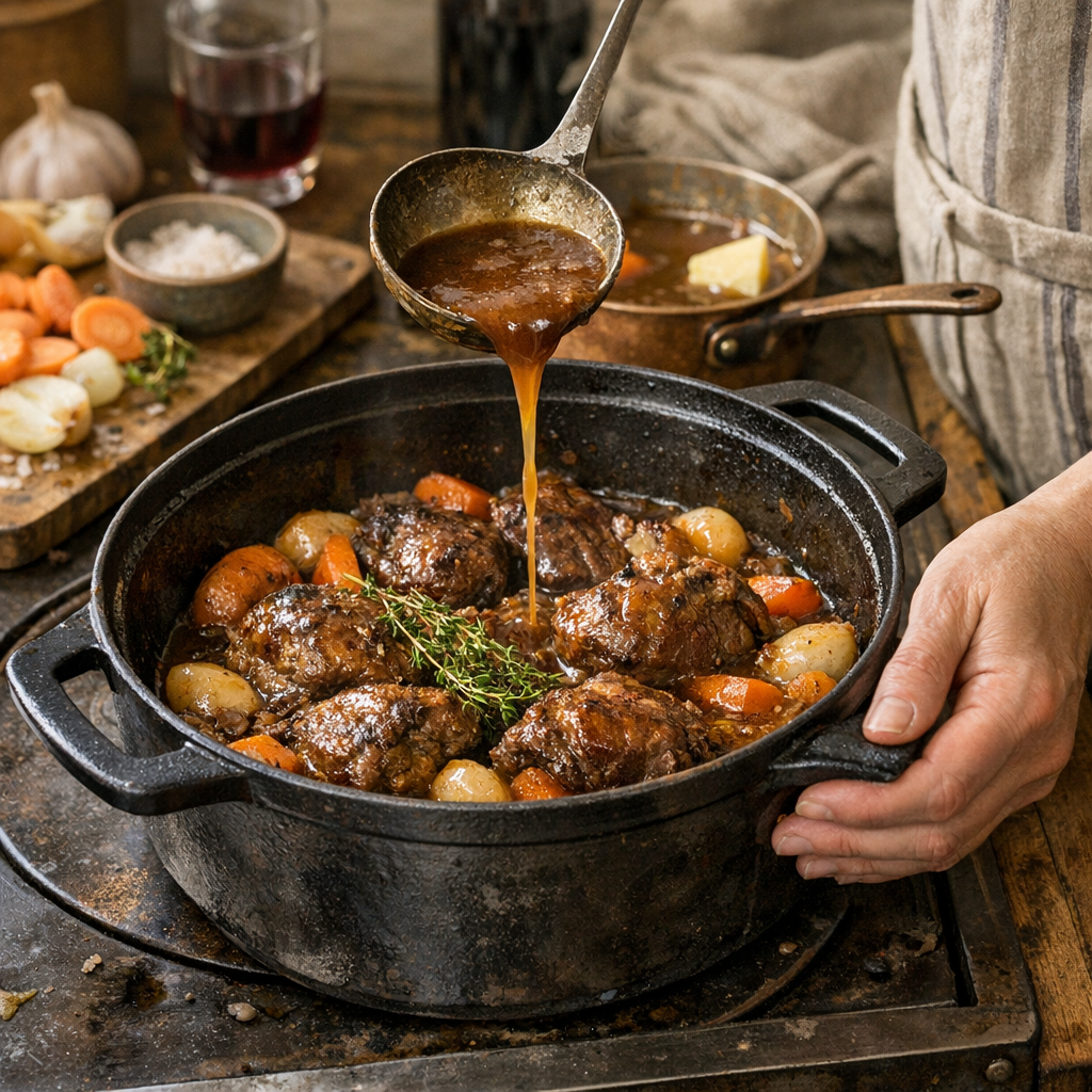 La préparation en cocotte : les gestes qui donnent une sauce qui tient la route