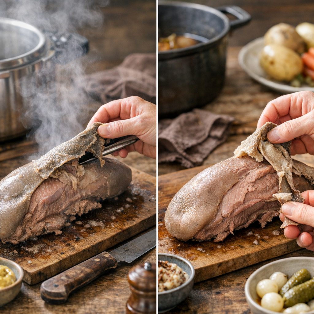 À quel moment exact retirer la peau rugueuse : juste après la cuisson sous pression, ou après un repos ?