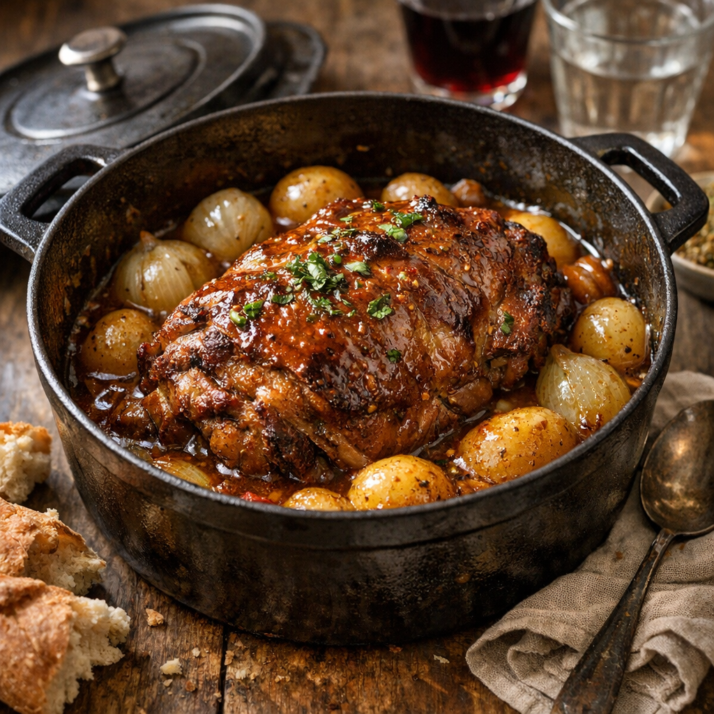 La Palette de porc en Recette réussit avec une cuisson douce