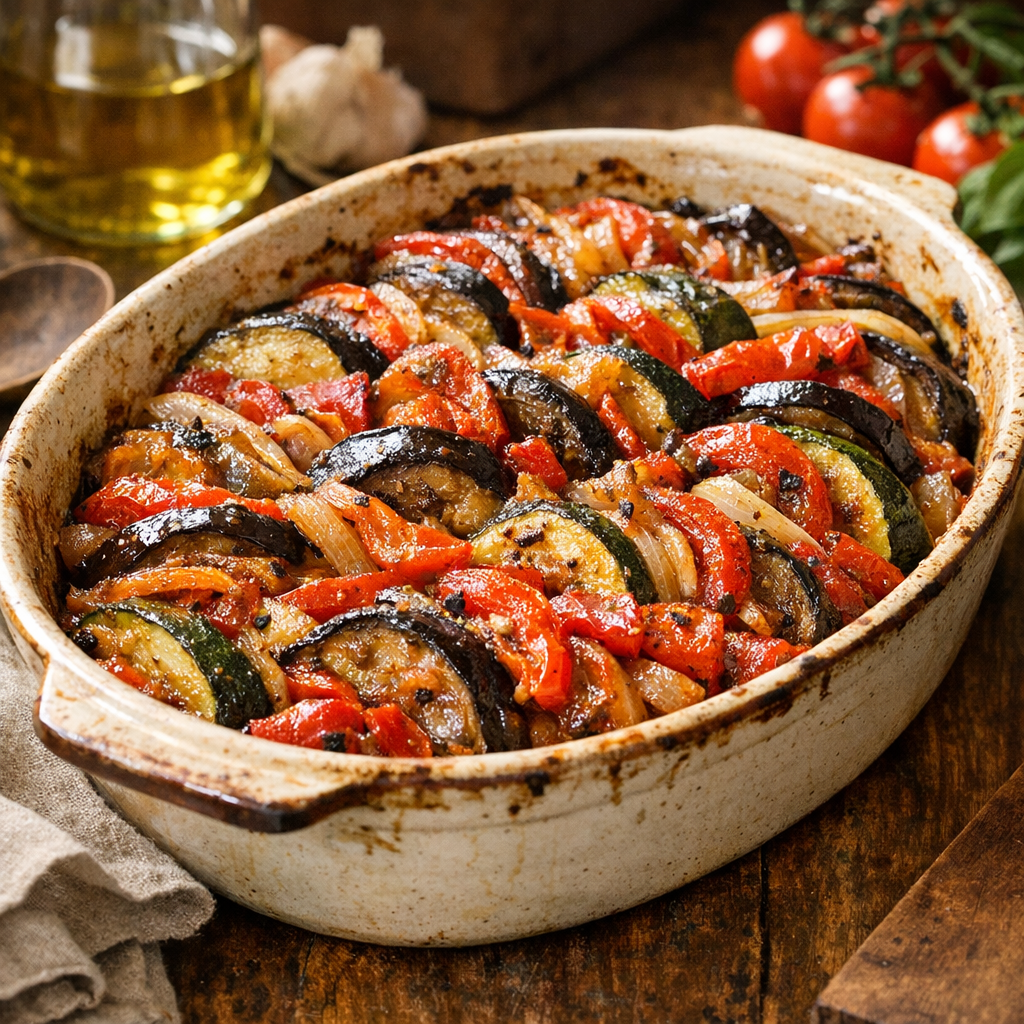 Comment je réussis une ratatouille au four bien confite