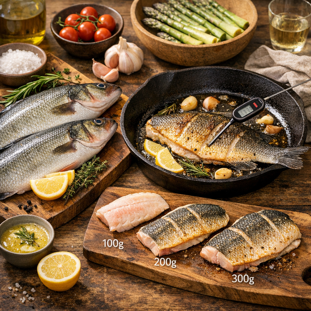 Black bass à la poêle : ingrédients, cuisson et repères fiables par poids