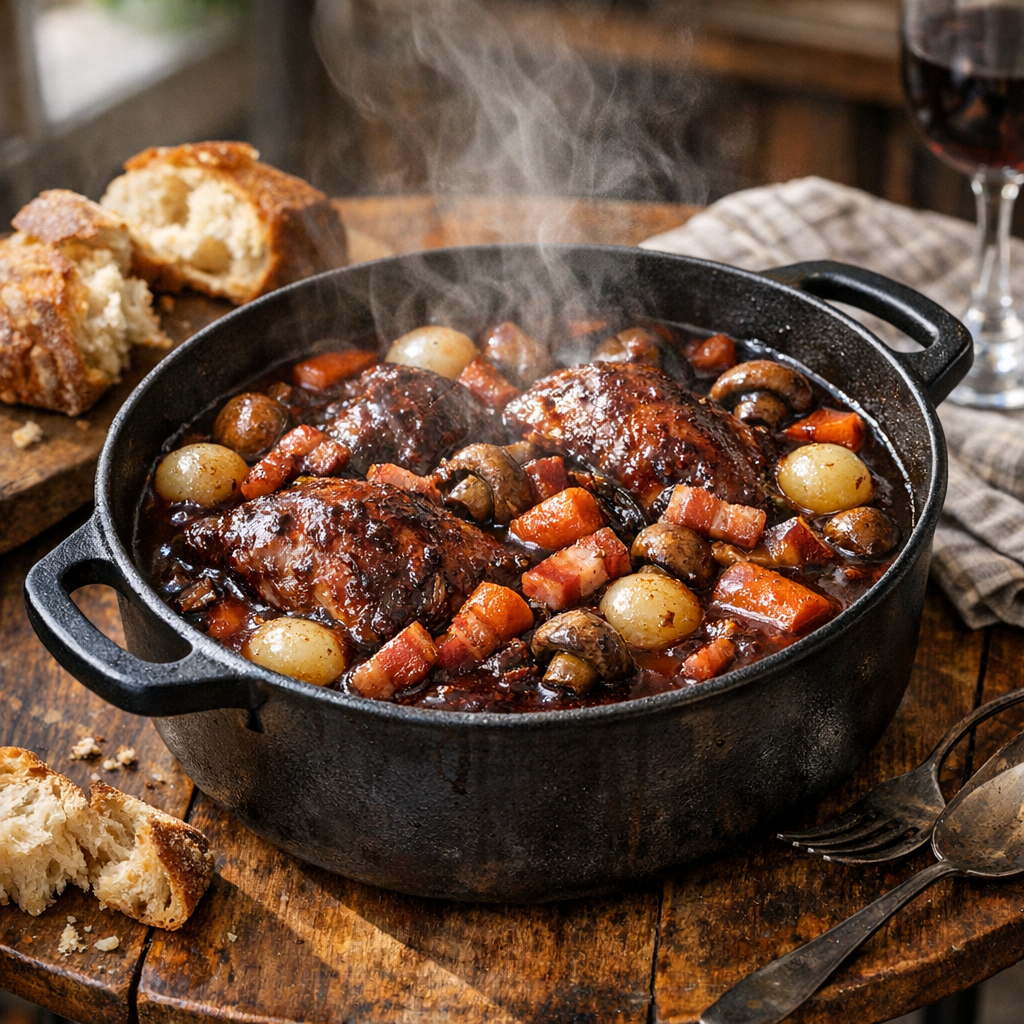 Je vous livre ma recette du coq au vin à l’ancienne