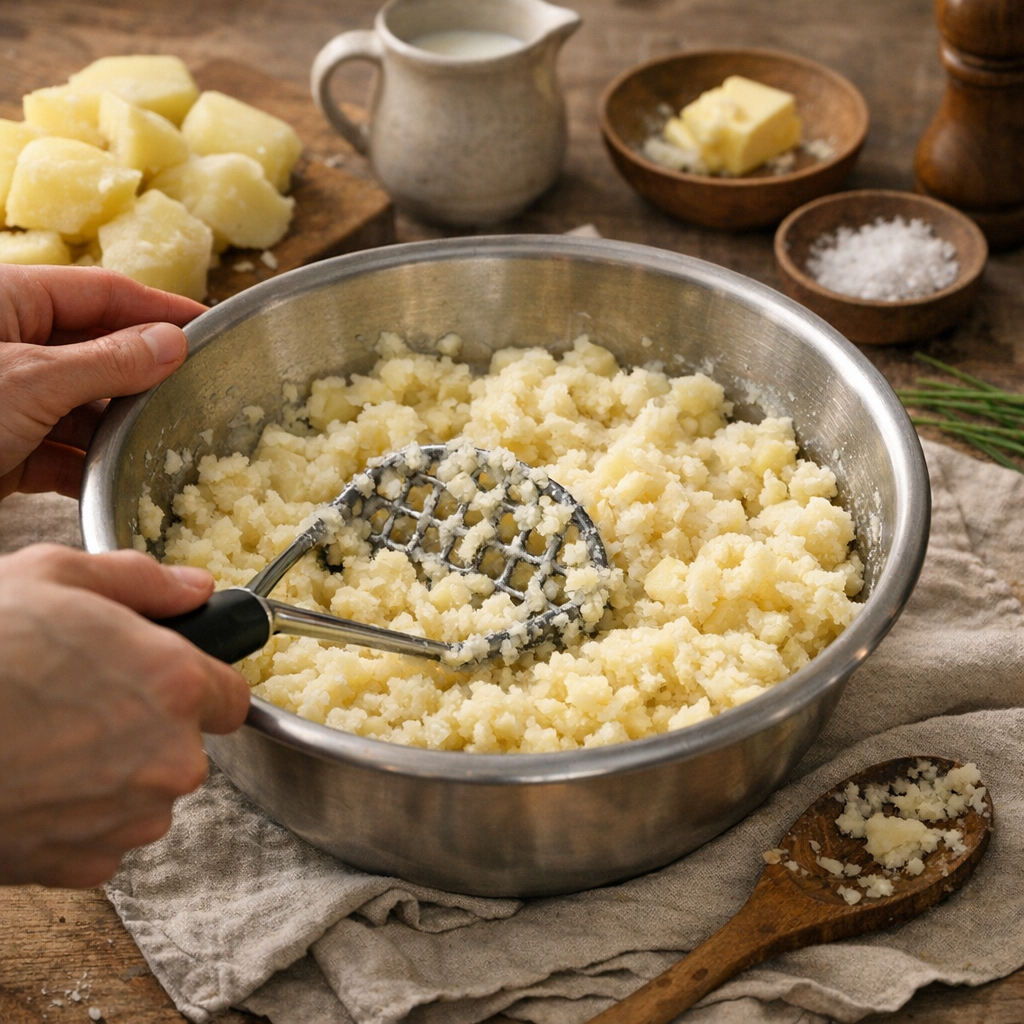 Préparation : comment obtenir un écrasé fondant mais encore texturé, ni lisse comme une purée ni grossier avec de gros m
