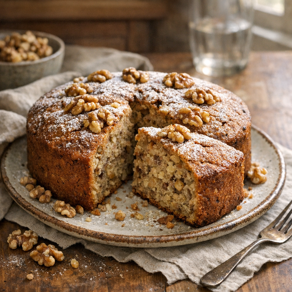 Je vous livre ma Recette de Gâteau aux noix bien moelleux