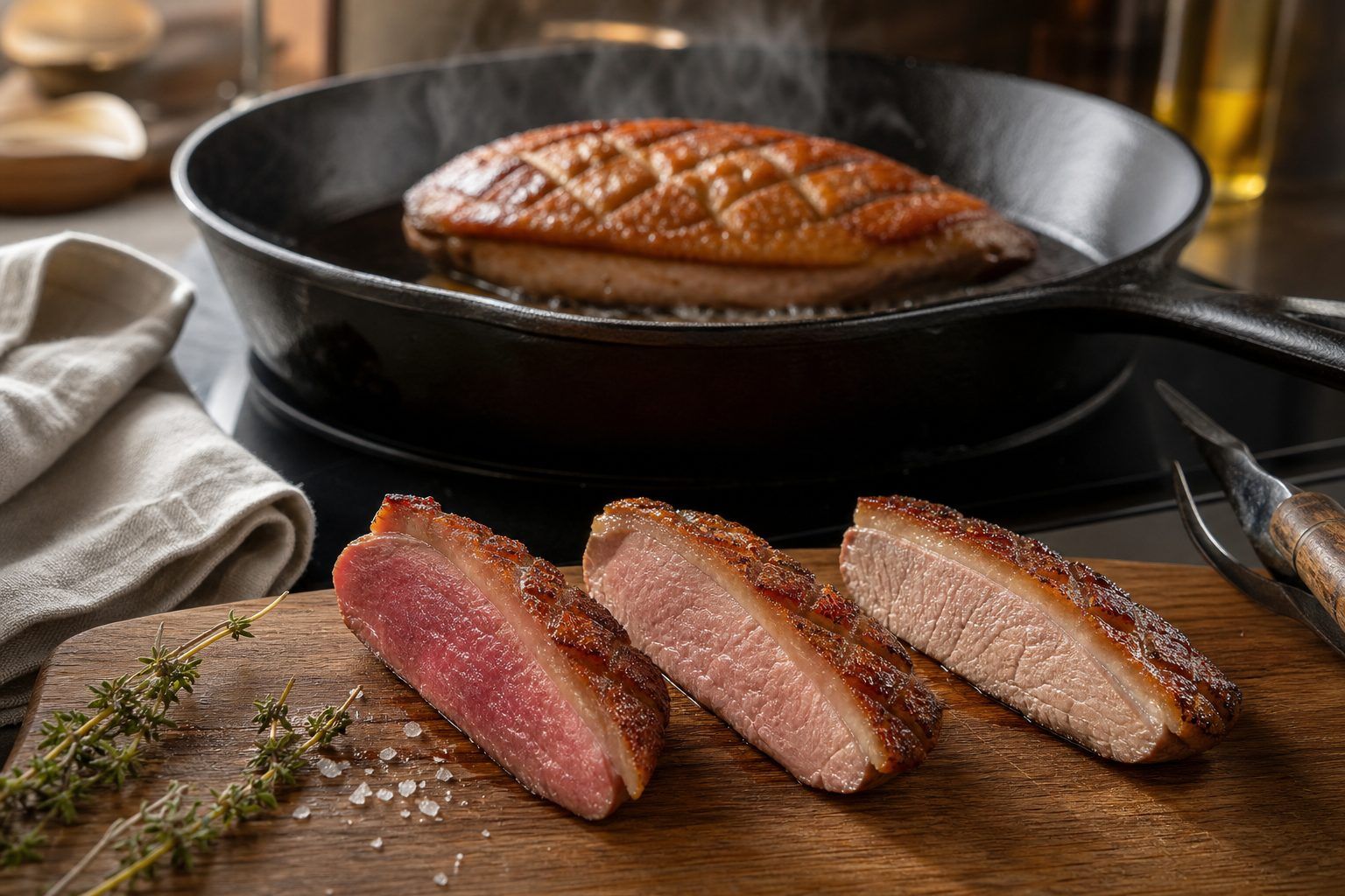 Quel temps de cuisson pour une chair rosée, à point ou bien cuite ?