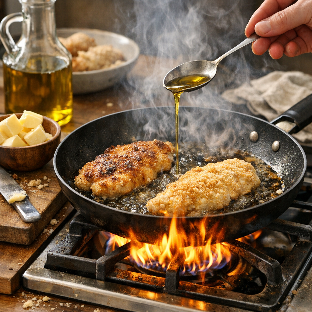 Techniques de cuisson : poêle, beurre, huile, et l’erreur du feu trop vif