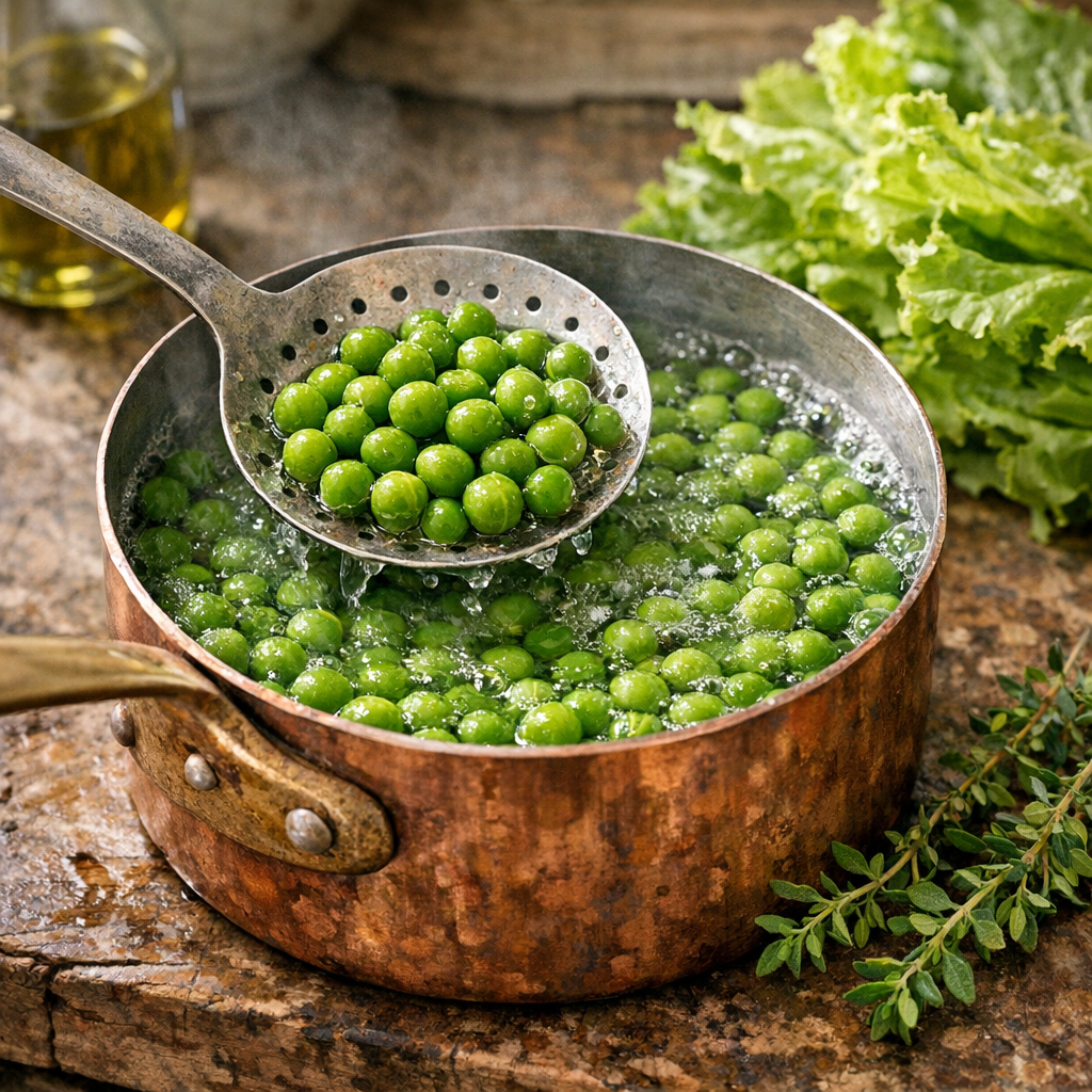 Comment réussir la cuisson des petits pois frais à l’eau